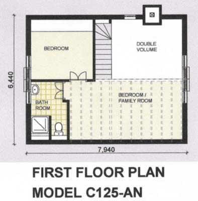 3 Bedroom Colonial House Plan - C125AN