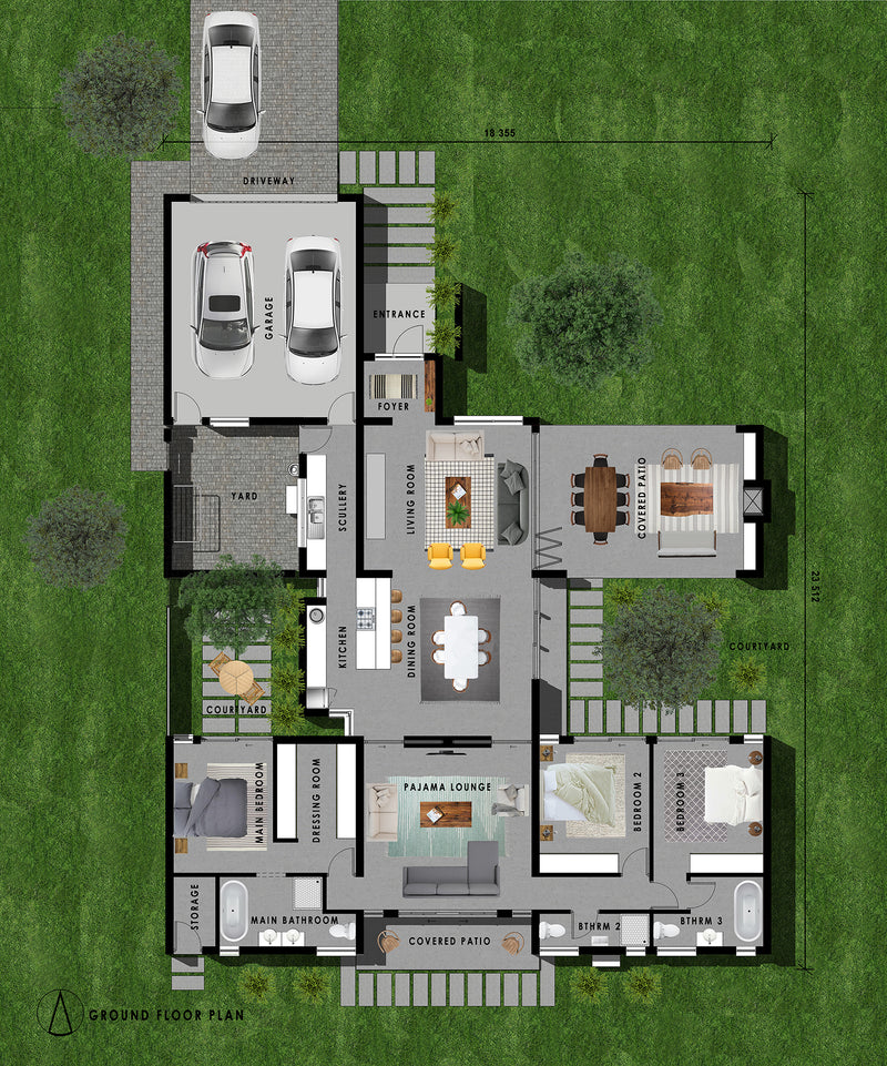 3 Bedroom Contemporary House Plan - CN275AN