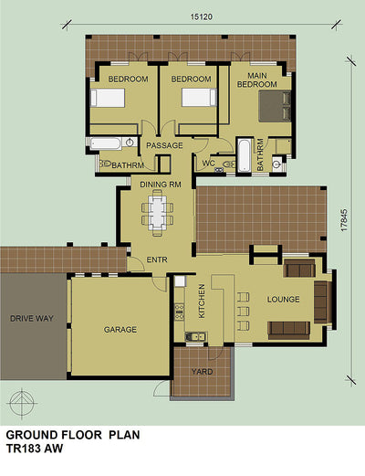 3 Bedroom Traditional House Plan - TR183AW Photo