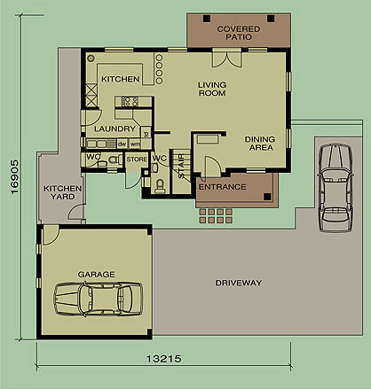 3 Bedroom Bali House Plan - B203AS