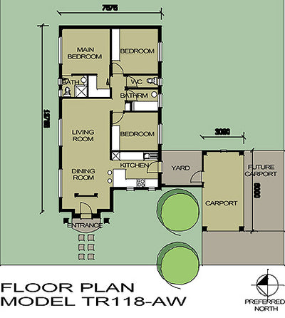 3 Bedroom Traditional House Plan - TR118AW Photo