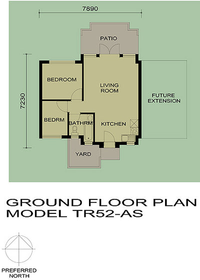 1 Bedroom Traditional House Plan - TR52AS Photo