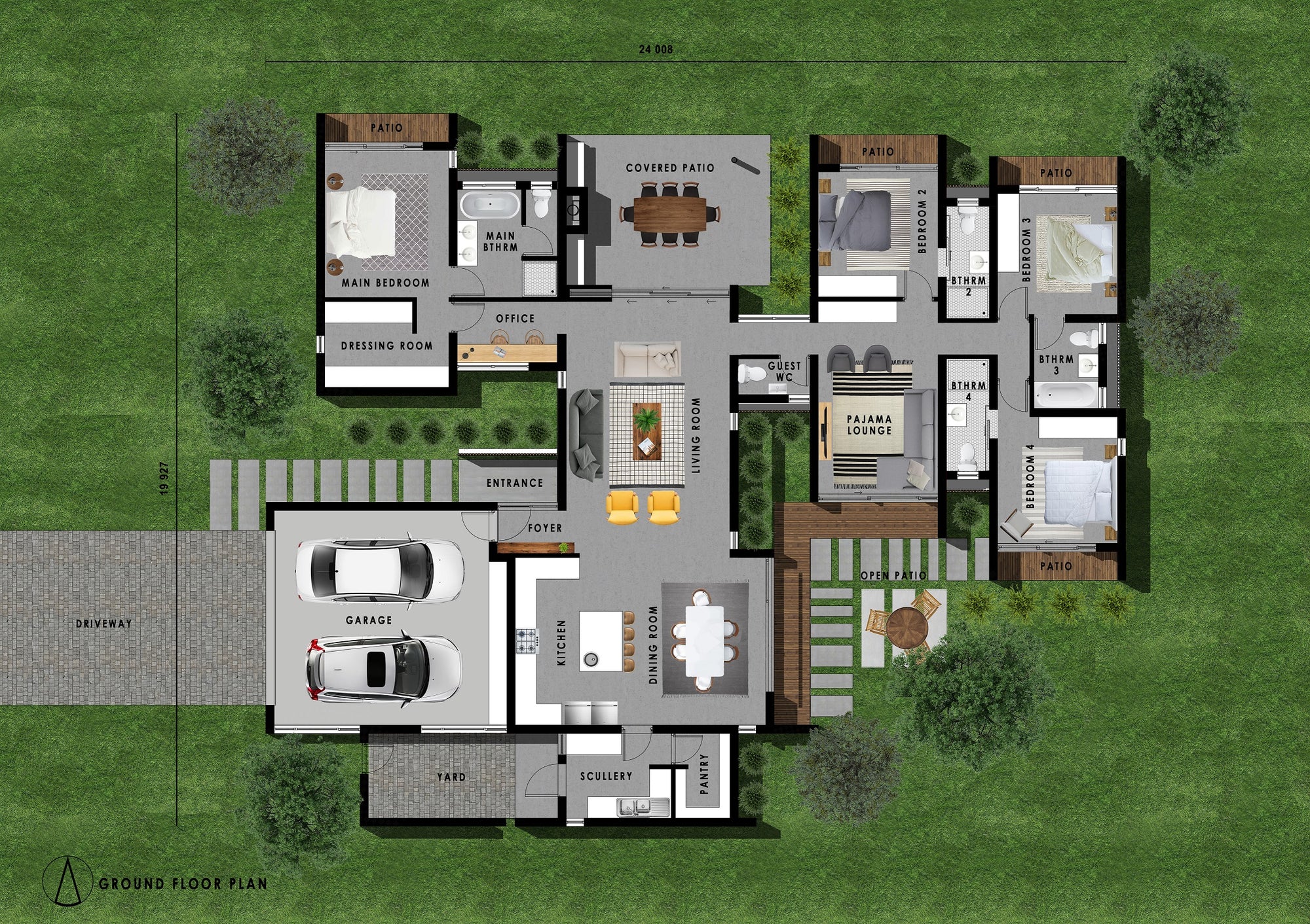 4 Bedroom Contemporary House Plan - CN304AW