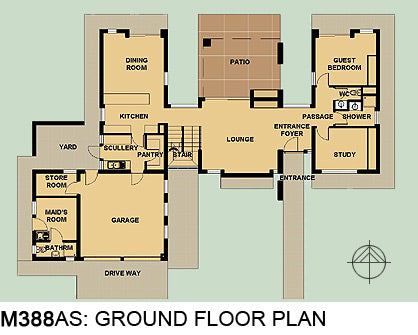 4 Bedroom Modern House Plan M338as