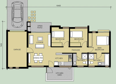 3 Bedroom Traditional House Plan - TR100AN Photo