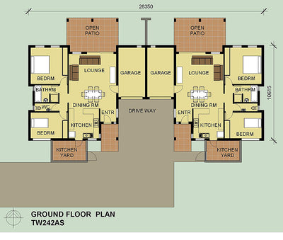 2 Bedroom Townhouse House Plan - TW242AS Photo