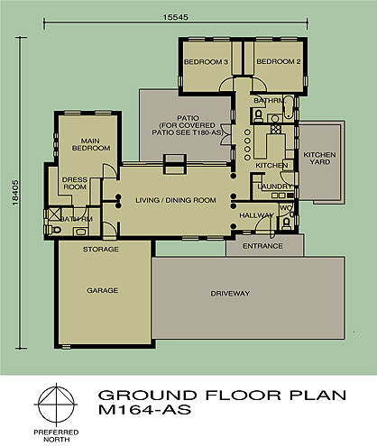 3 Bedroom Modern House Plan M164as