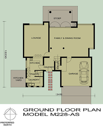 3 Bedroom Modern House Plan - M228AS Photo