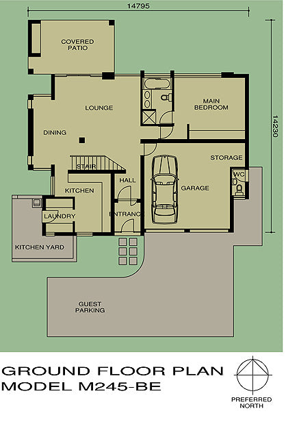 3 Bedroom Modern House Plan M245be