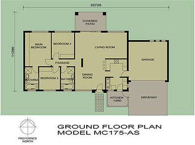 3 Bedroom Modern-Classic House Plan - MC175AS Photo