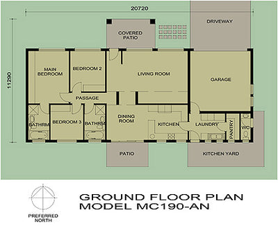 3 Bedroom Modern-Classic House Plan - MC190AN Photo