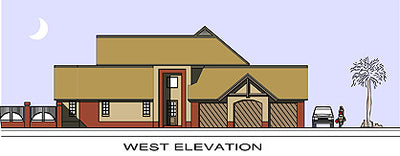4 Bedroom Thatch Roof House Plan - TH519AW Photo