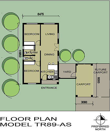 2 Bedroom Traditional House Plan - TR89AS
